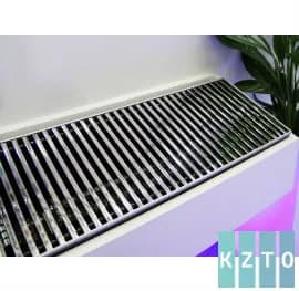 КЗТО Внутрипольный конвектор Бриз Нерж 380х100х1600 U (5 Ал 12 втулки черные)