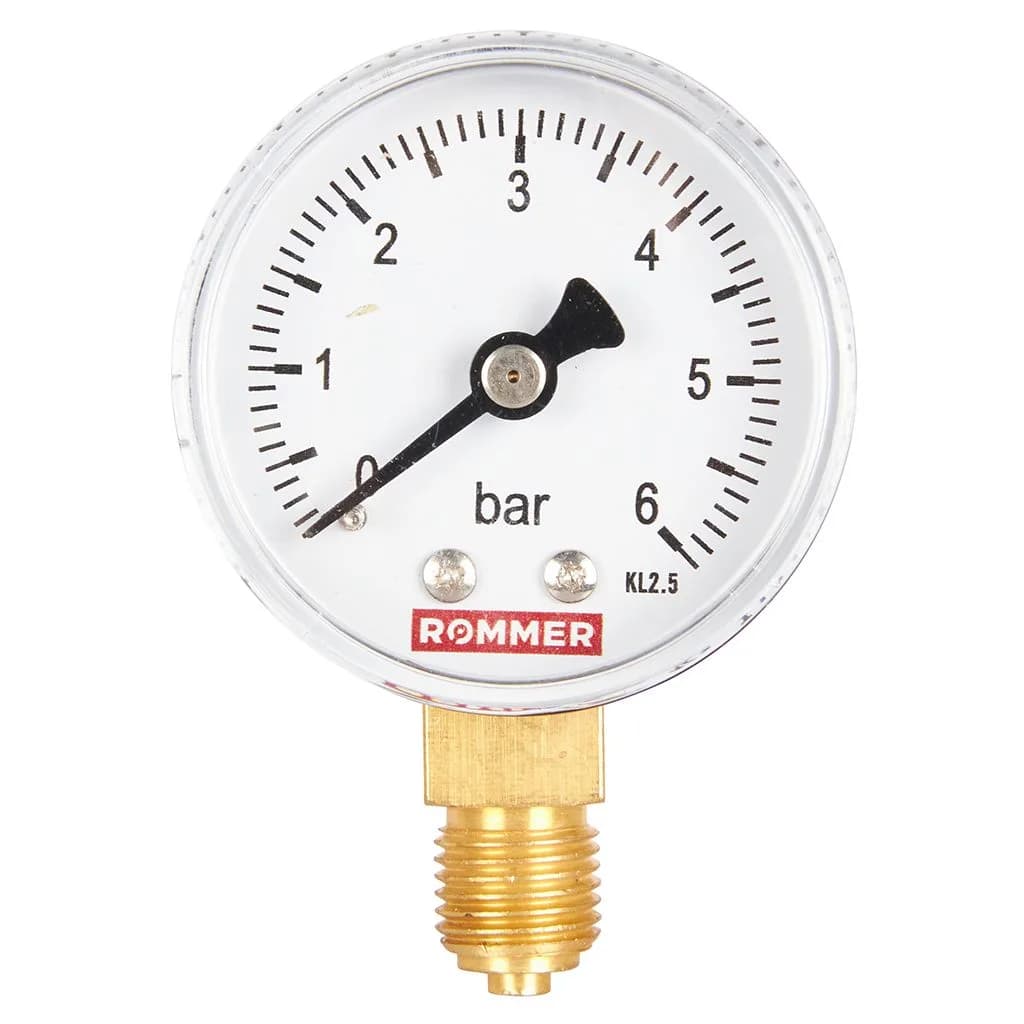 *RIM-0010-500608 ROMMER Манометр радиальный. Корпус Dn 50 мм 1/4, 0...6 бар, кл.2.5