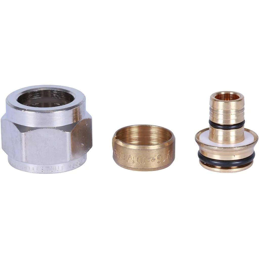 STOUT Фитинг компрессионный для труб PEX-AL-PEX 16х2,6х1/2 (620080NX41626B)