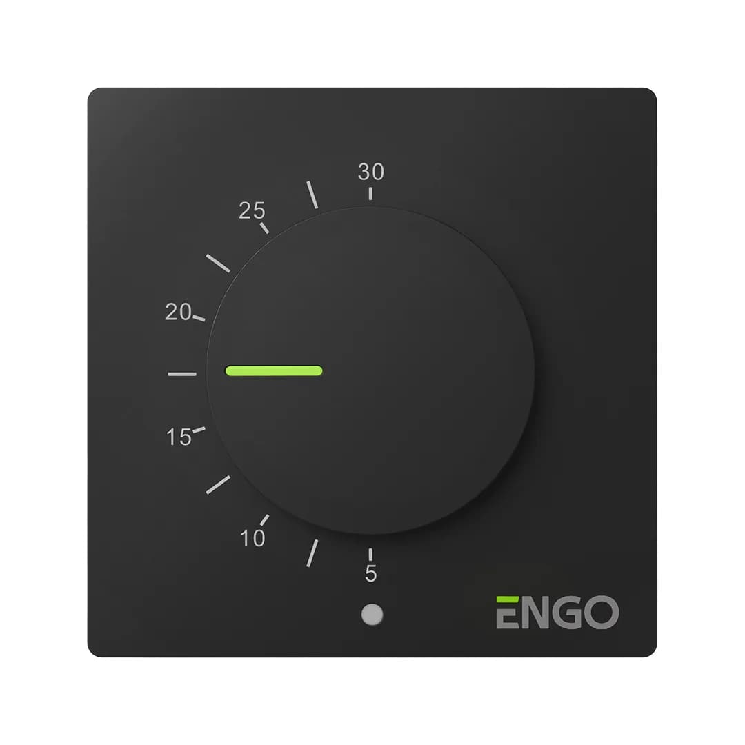 ENGO Терморегулятор непрограммируемый, 230 В, черный накладной