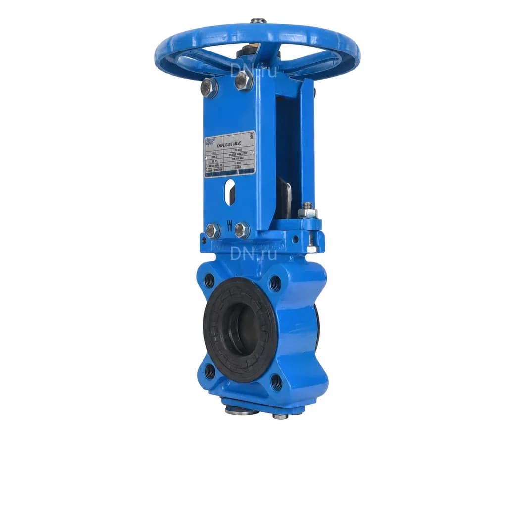 Задвижка шиберная с промывочным лотком DN.ru Ду300 Ру10 Рр6 WENZ двусторонняя, межфланцевая, шпиндель - выдвижной, корпус - чугун GGG40, шибер - нержавеющая сталь 304, уплотнение - NR, управление - штурвал (GVKRft1331N-2W-Fb-S)