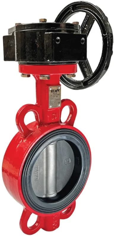 Дисковый поворотный затвор с редуктором REON тип RSV79 DN 350 (диск из нерж. стали AISI316)