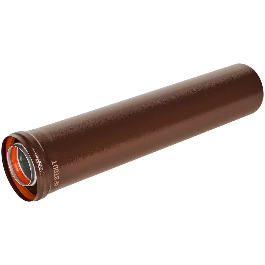 Удлинитель дымохода традиц. коакс. D60(п-м)/100(п-м), L500, КОРИЧНЕВЫЙ