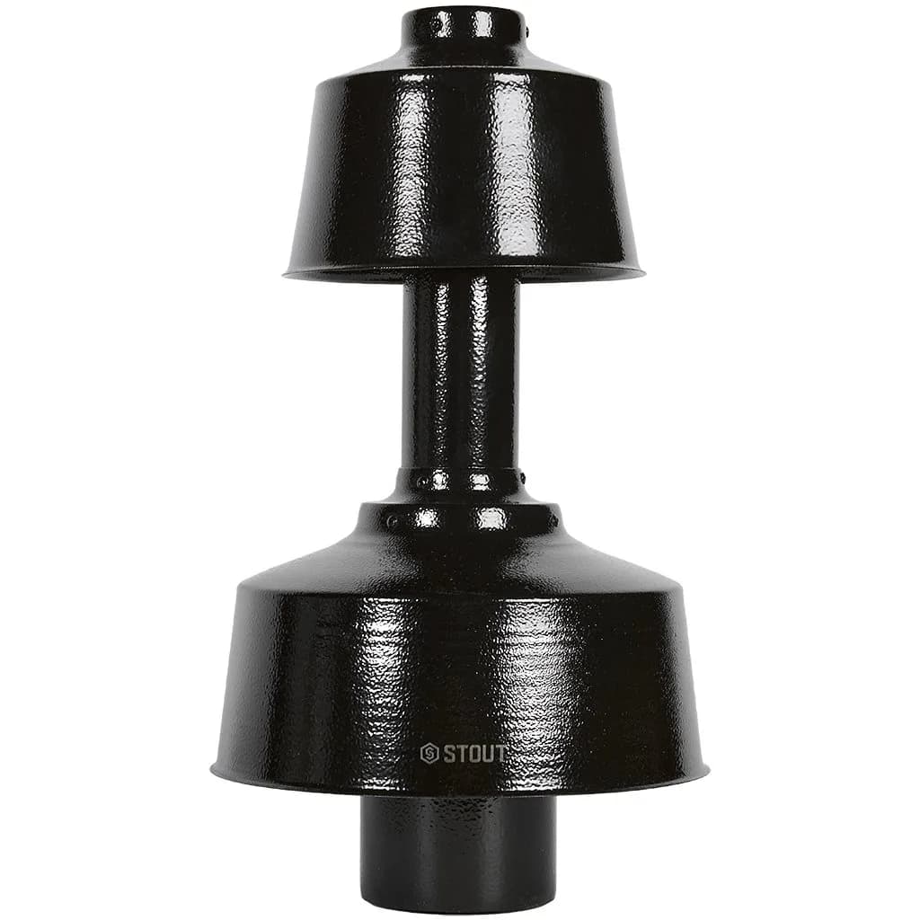 Оголовок вертикальный с ветрозащитой традиц. коакс. D60(п)/100(п) ЧЕРНЫЙ широкий