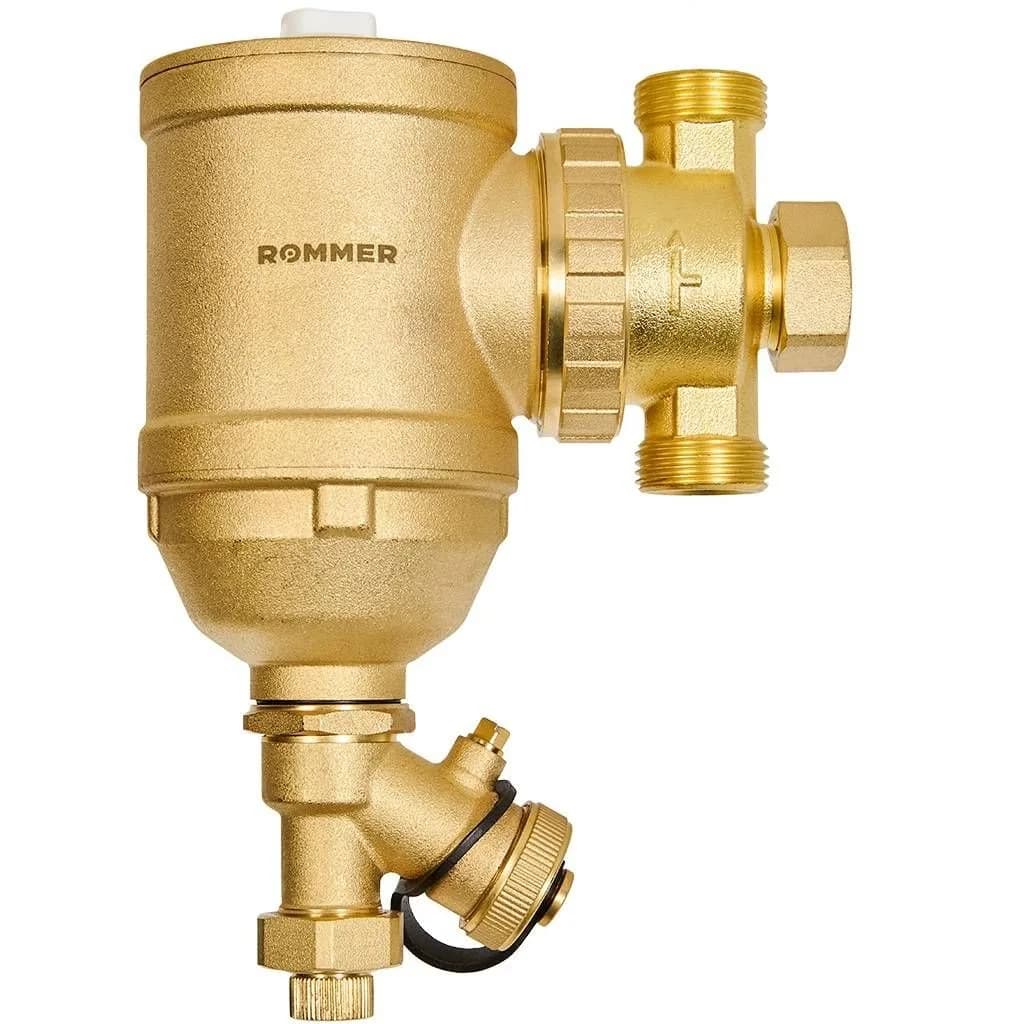 ROMMER Магнитный сепаратор шлама, поворотный универсальный НР 3/4" корпус- латунь
