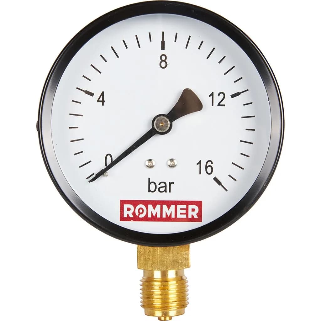 ROMMER Манометр радиальный. Корпус Dn 100 мм 1/2, 0...16 бар, кл.2.5