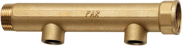 FAR Коллектор 1 1/2"(НР-ВР) с 2 отв. 1"ВР (межосев. 100 мм)