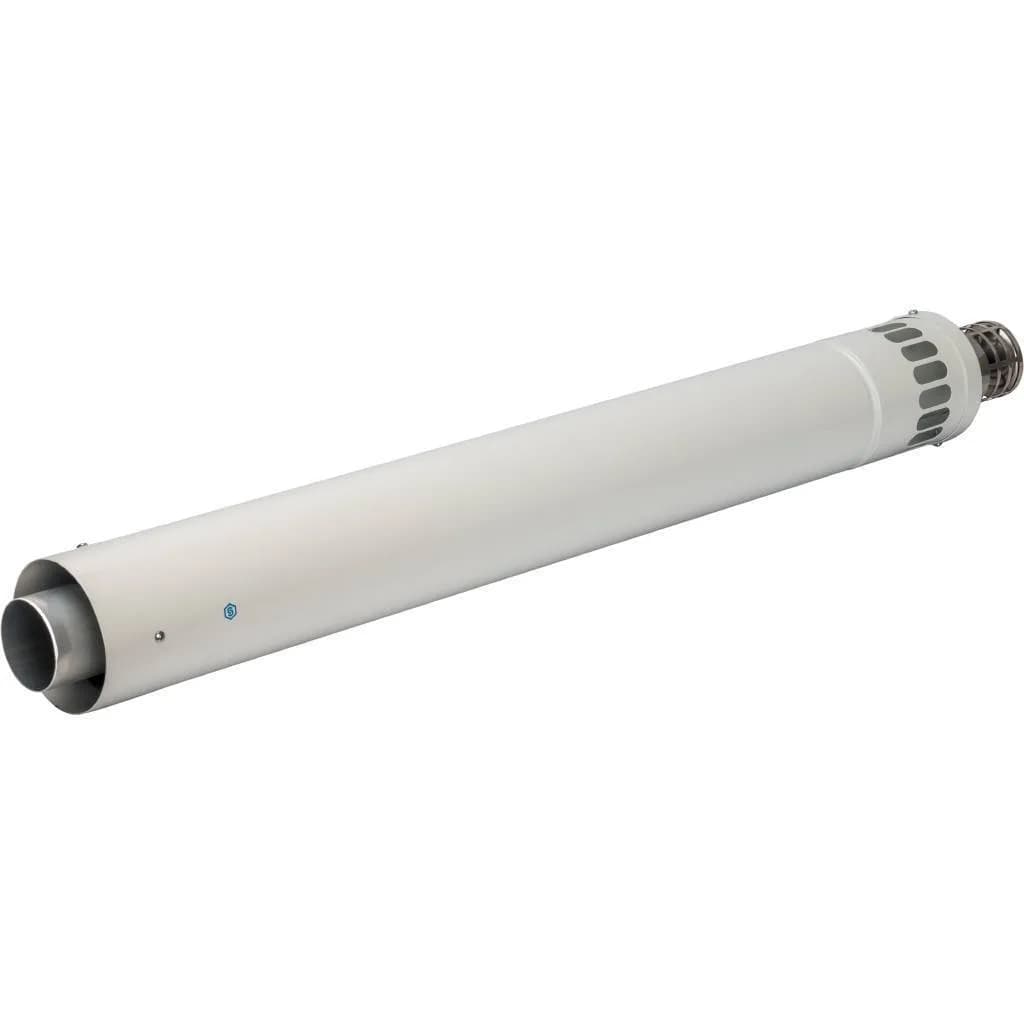 *SCA-6010-000900 STOUT Элемент дымохода DN60/100 конечный участок 900 мм дымохода для горизонт.прохода через стену с оголовком из нерж. стали