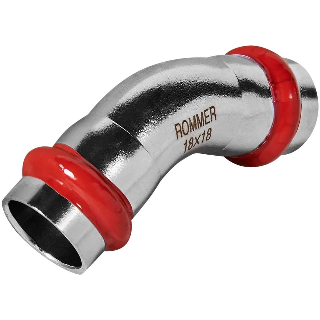 *RSS-0005-000018 ROMMER Угольник 45° ВПр-ВПр, 18, из нержавеющей стали прессовой