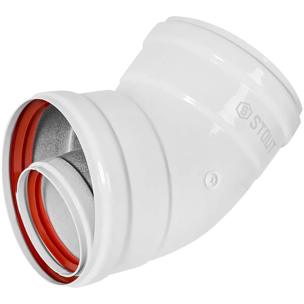 Отвод 45° традиц. коакс. D60(м-м)/100(м-м)