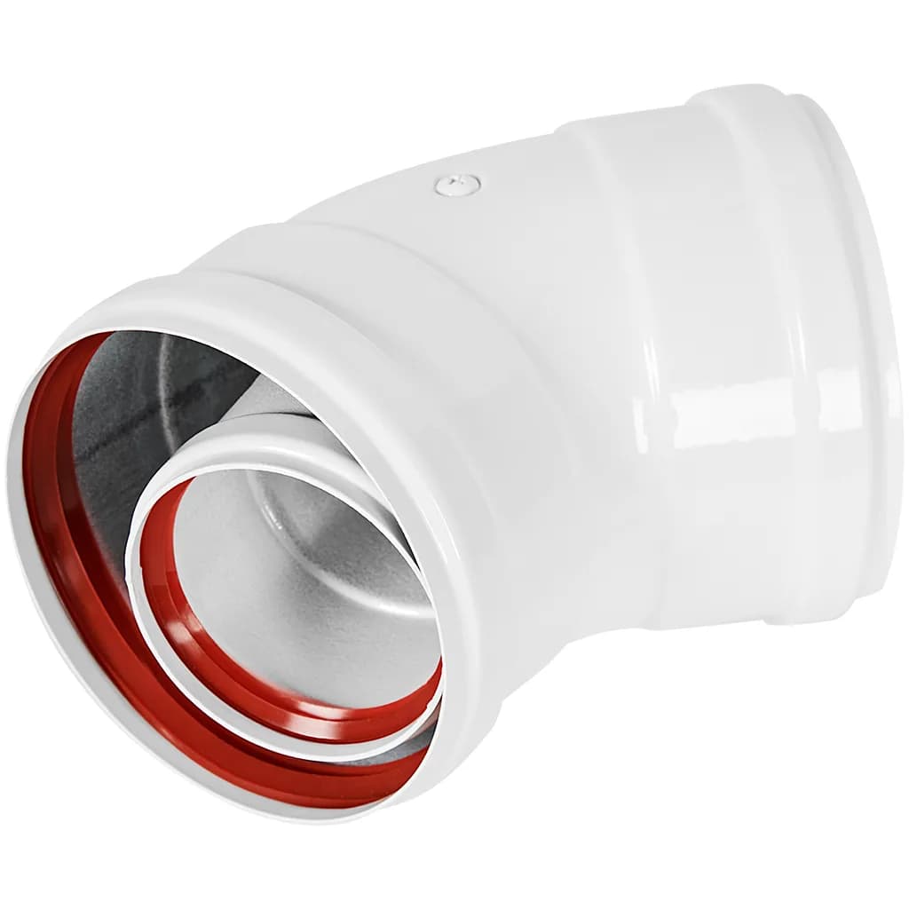 ROMMER Отвод 45° традиционный коаксиальный D60(м-м)/100(м-м)
