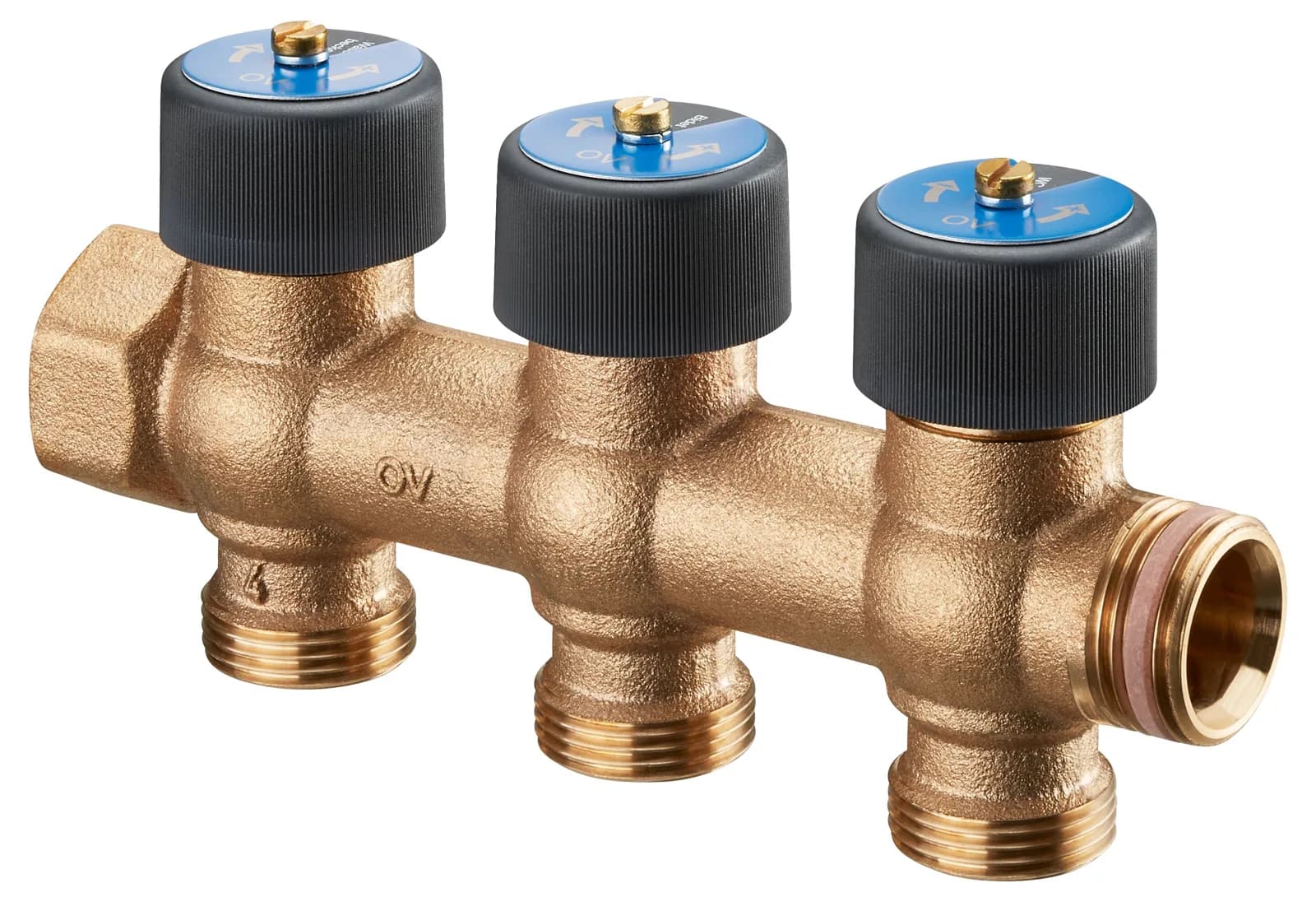 OVENTROP Гребенка MULTIDIS R 3/4"X3/4" - 3 ОТВОДА БРОНЗА