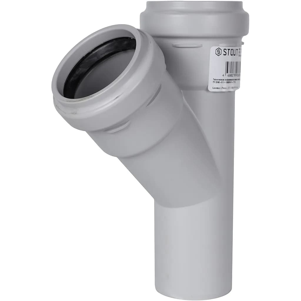 STOUT D 58 x 58/45° Тройник канализационный бесшумный
