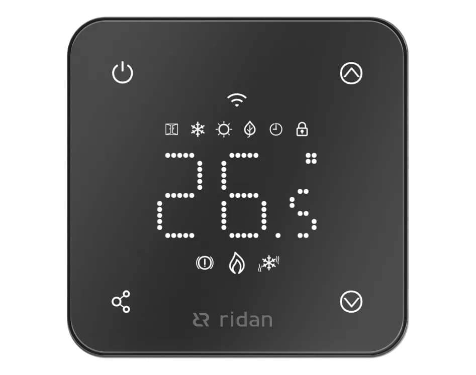 Ридан Комнатный Термостат RSmart-FB Wi-Fi 230V, черный