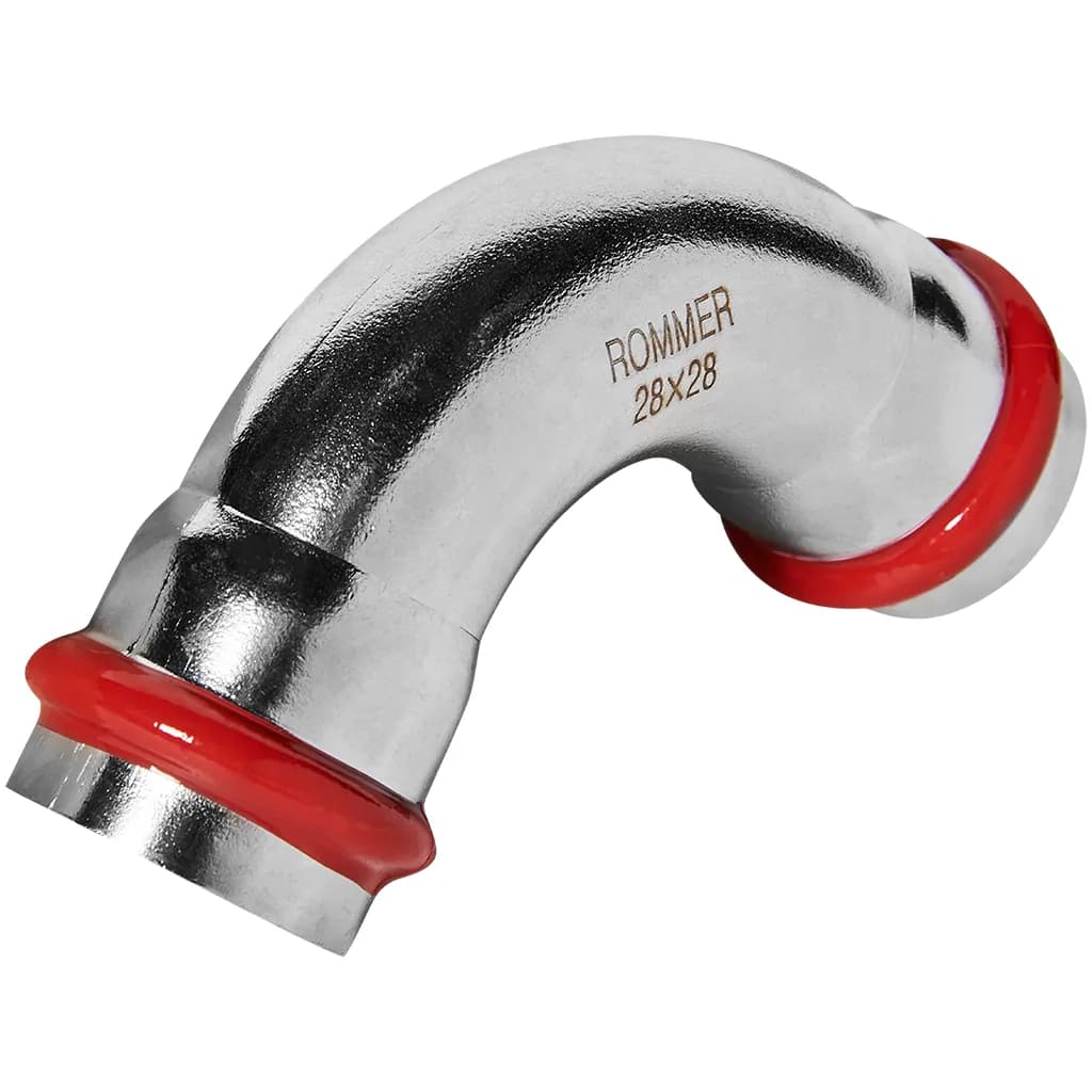 *RSS-0003-000028 ROMMER Угольник 90° ВПр-ВПр, 28, из нержавеющей стали прессовой