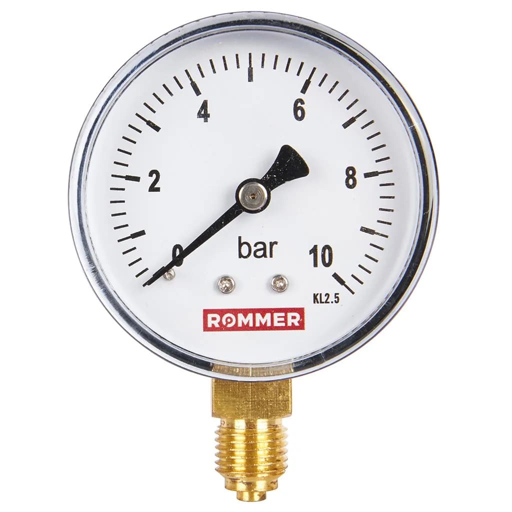 *RIM-0010-631008 ROMMER Манометр радиальный. Корпус Dn 63 мм 1/4, 0...10 бар, кл.2.5