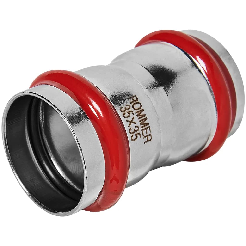 *RSS-0017-000035 ROMMER Муфта равнопроходная ВПр, 35, из нержавеющей стали прессовой