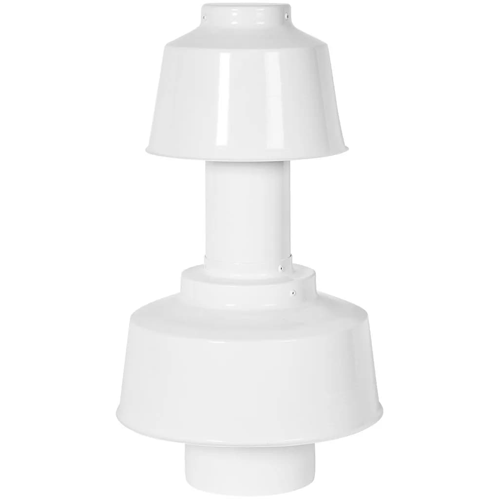 Оголовок вертикальный с ветрозащитой традиц. коакс. D80(п)/125(п) БЕЛЫЙ широкий