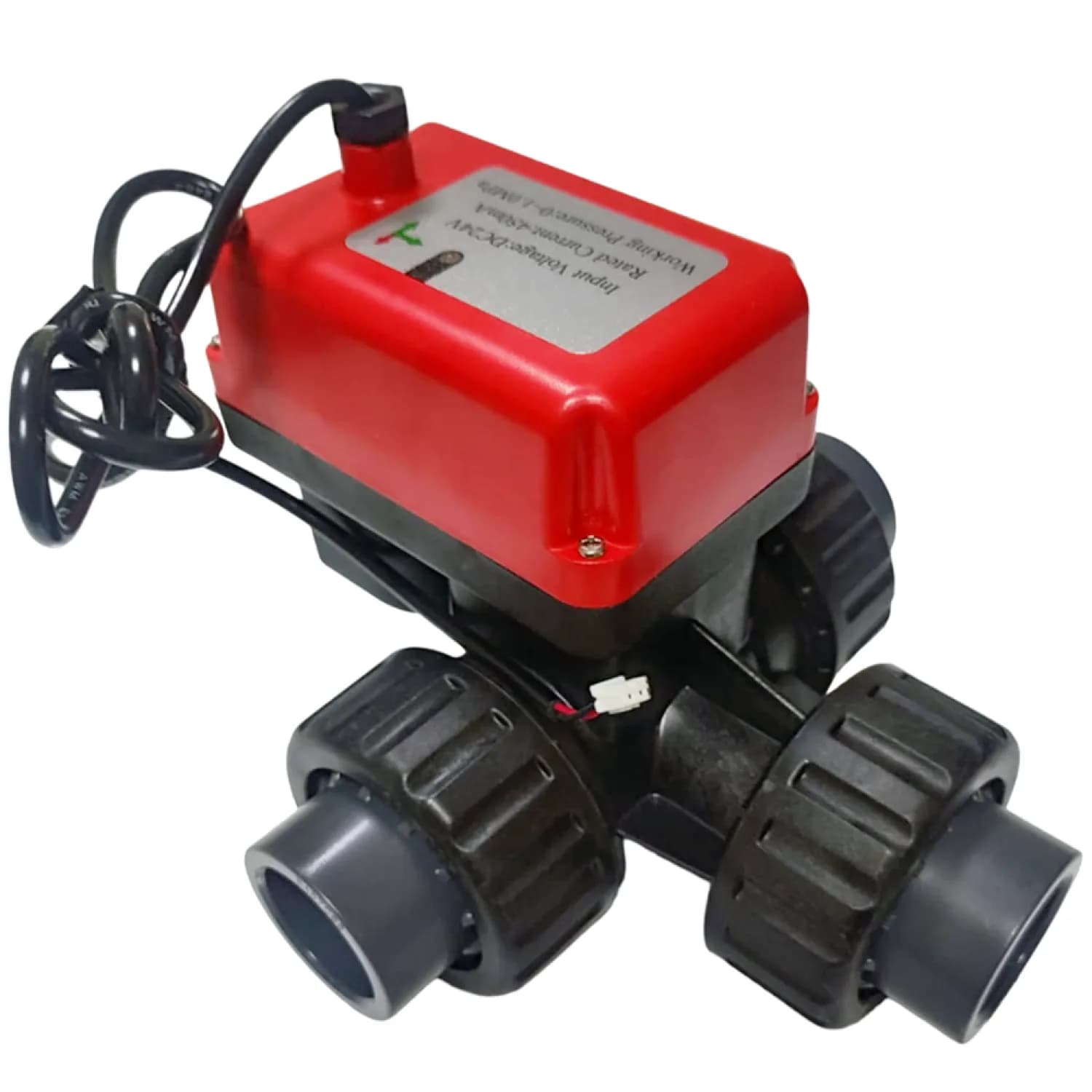 Кран электроприводный Runxin Q934013-25 (трехходовой, клеевое, PPO, 24VDC)