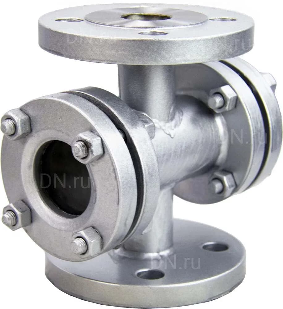 Стекло смотровое DN.ru SG2-34G-F тип В ГОСТ 21836-2021 Ду50 Ру40, углеродистая сталь, фланцевое