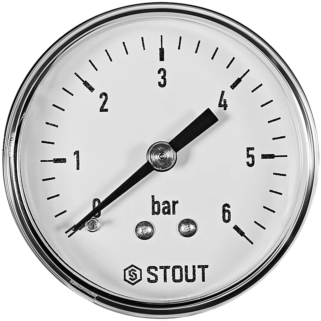 STOUT Манометр аксиальный. Корпус Dn 50 мм 1/4, 0...6 бар, кл.2.5