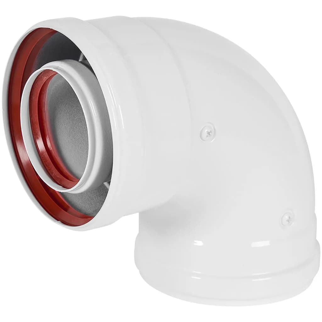ROMMER Отвод 90° традиционный коаксиальный D60(м-м)/100(м-м)