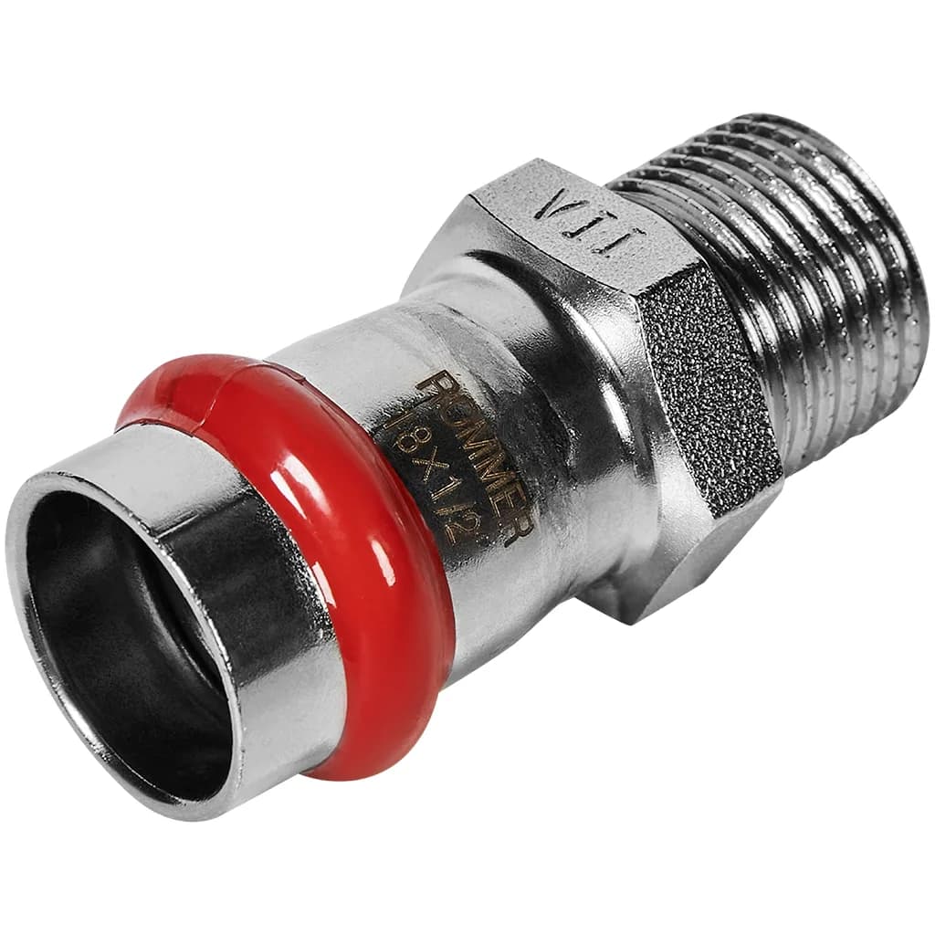 *RSS-0021-001812 ROMMER Переходник ВПр-НР, 18х1/2, из нержавеющей стали прессовой