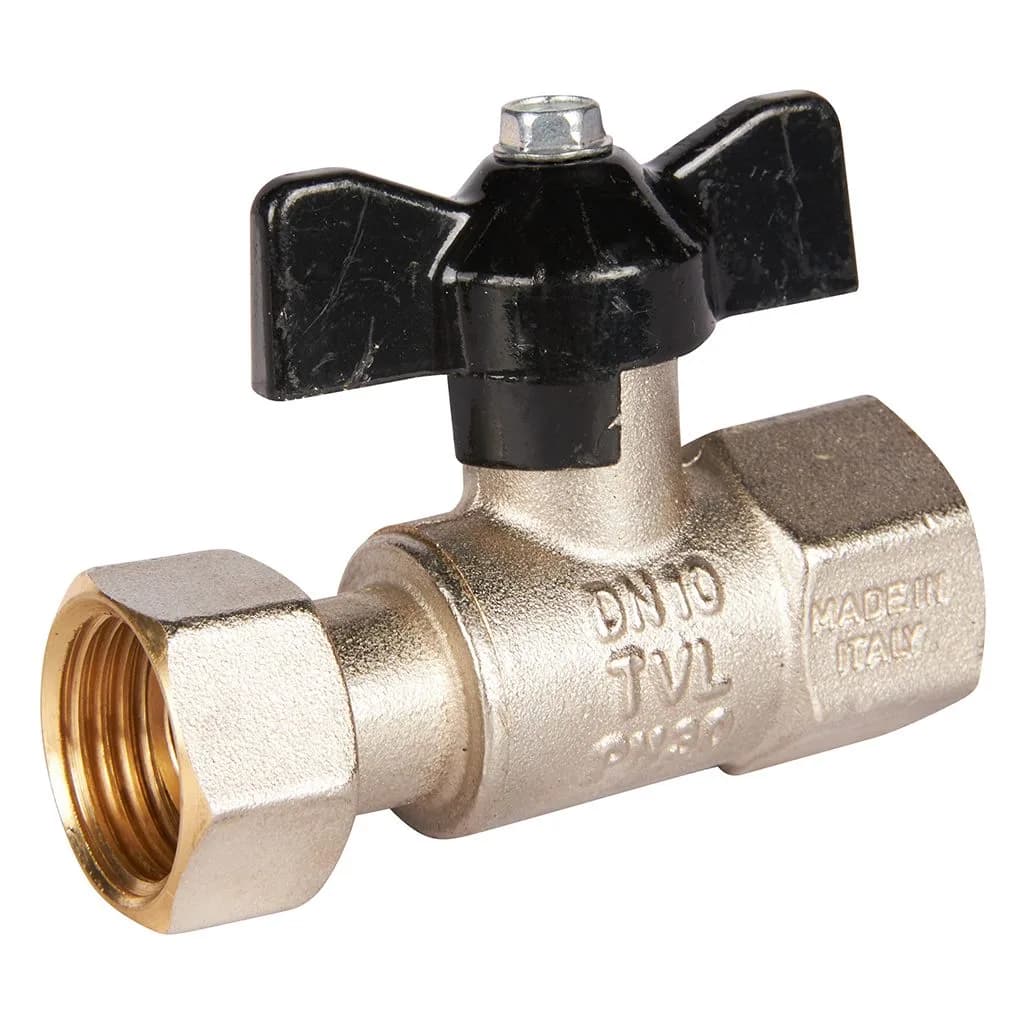 *SVB-0009-000015 STOUT Кран шаровой с накидной гайкой, ВР/накидная гайка, ручка бабочка 1/2x1/2