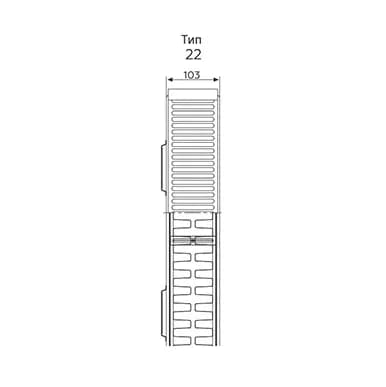 Радиатор стальной панельный ROMMER Compact тип 22, 500×1900 мм, боковое подключение