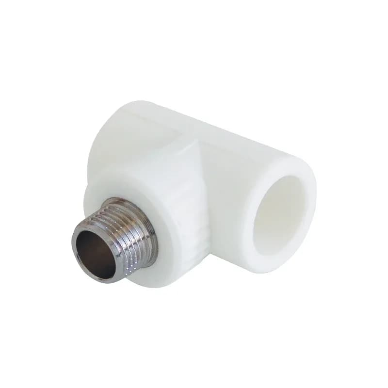 Kalde 25x3/4 Тройник с наружной резьбой для полипропиленовых труб под сварку (цвет белый)