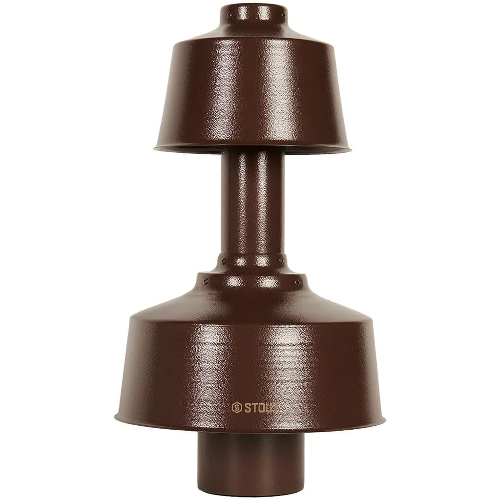 Оголовок вертикальный с ветрозащитой традиц. коакс. D60(п)/100(п) КОРИЧНЕВЫЙ широкий