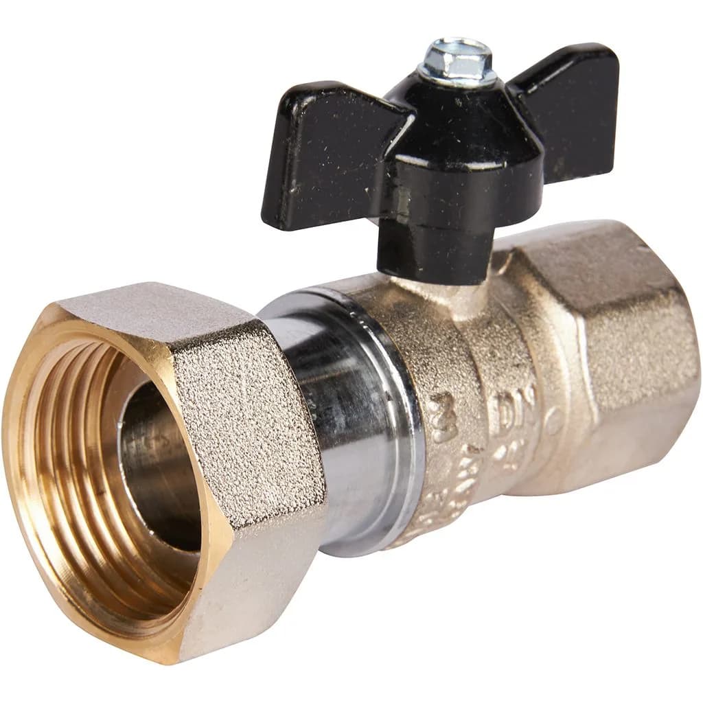 *SVB-0009-002025 STOUT Кран шаровой с накидной гайкой, ВР/накидная гайка, ручка бабочка 3/4x1