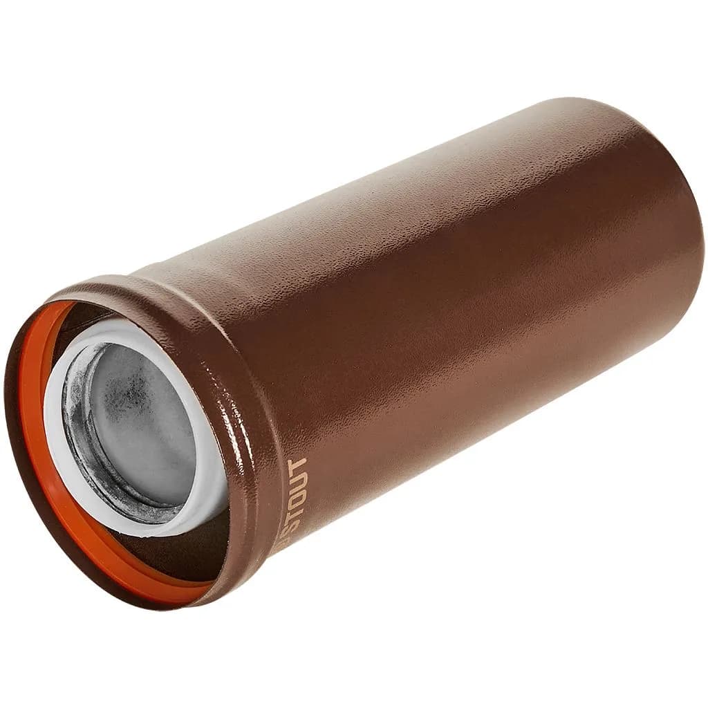 Удлинитель дымохода конденсац. коакс. D60(п-м)/100(п-м), L250, КОРИЧНЕВЫЙ