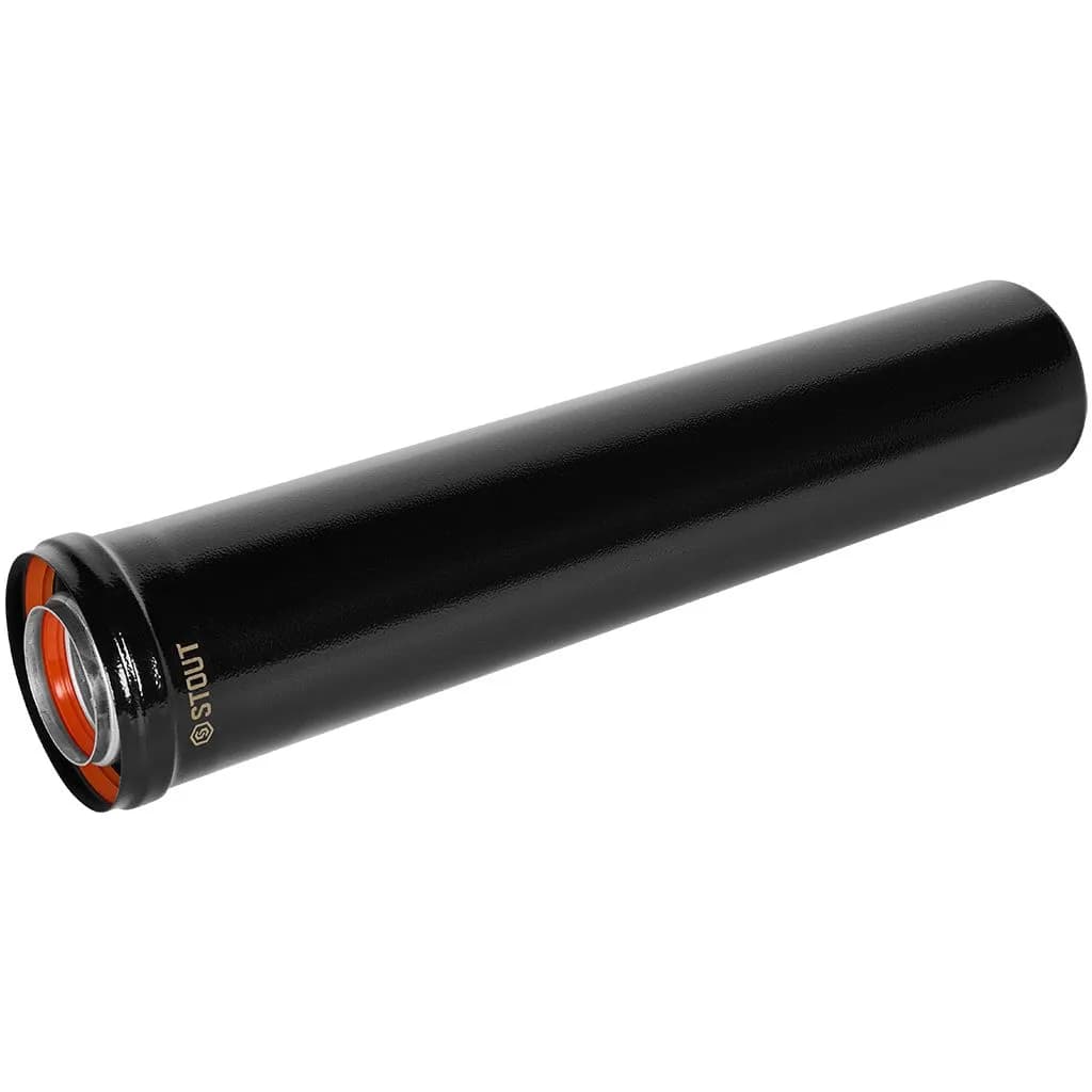 Удлинитель дымохода традиц. коакс. D60(п-м)/100(п-м), L500, ЧЕРНЫЙ