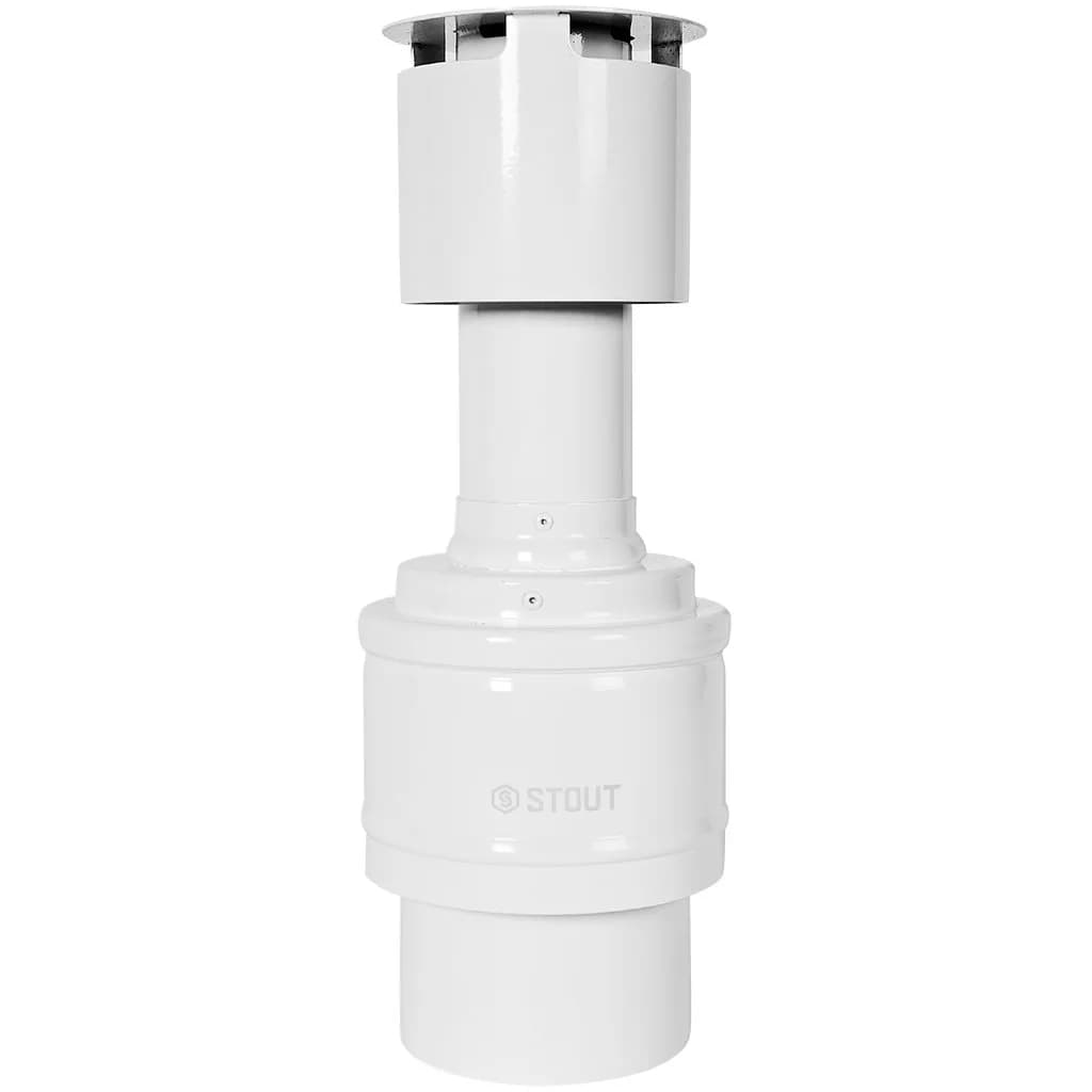 Оголовок вертикальный с ветрозащитой традиц. коакс. D60(п)/100(п) БЕЛЫЙ узкий