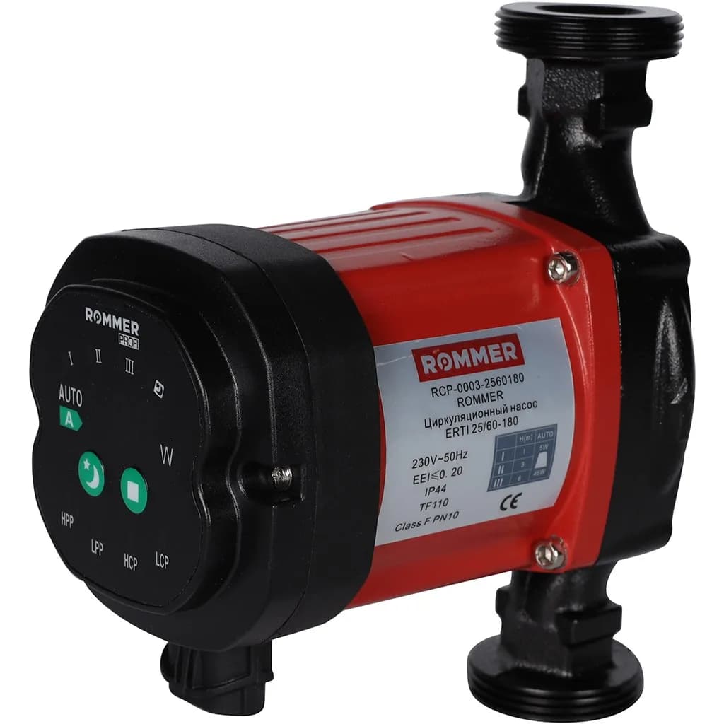 *RCP-0003-2560180 ROMMER Циркуляционный насос ERTI 25/60-180 с гайками и теплоизоляцией