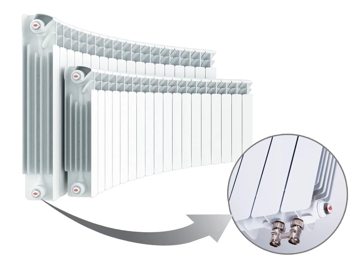 Радиатор биметаллический RIFAR BASE FLEX VENTIL BVL 200, 18 секц., нижнее левое подключение