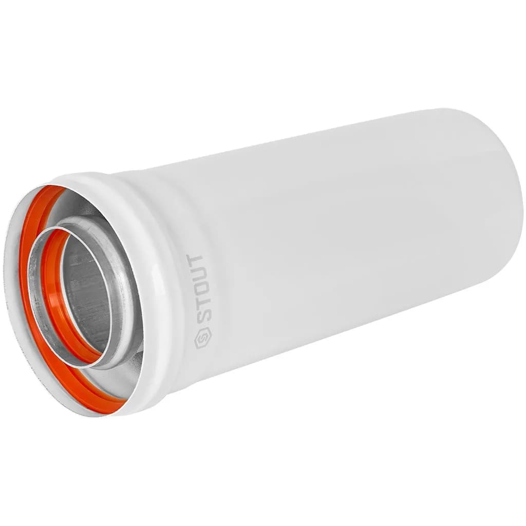 Удлинитель дымохода традиц. коакс. D60(п-м)/100(п-м), L250