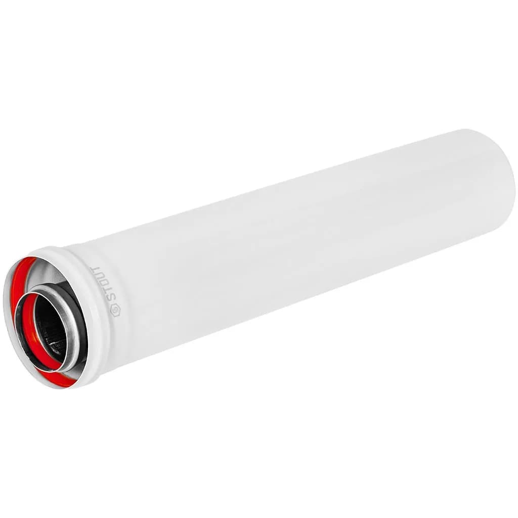 Удлинитель дымохода традиц. коакс. D60(п-м)/100(п-м), L500