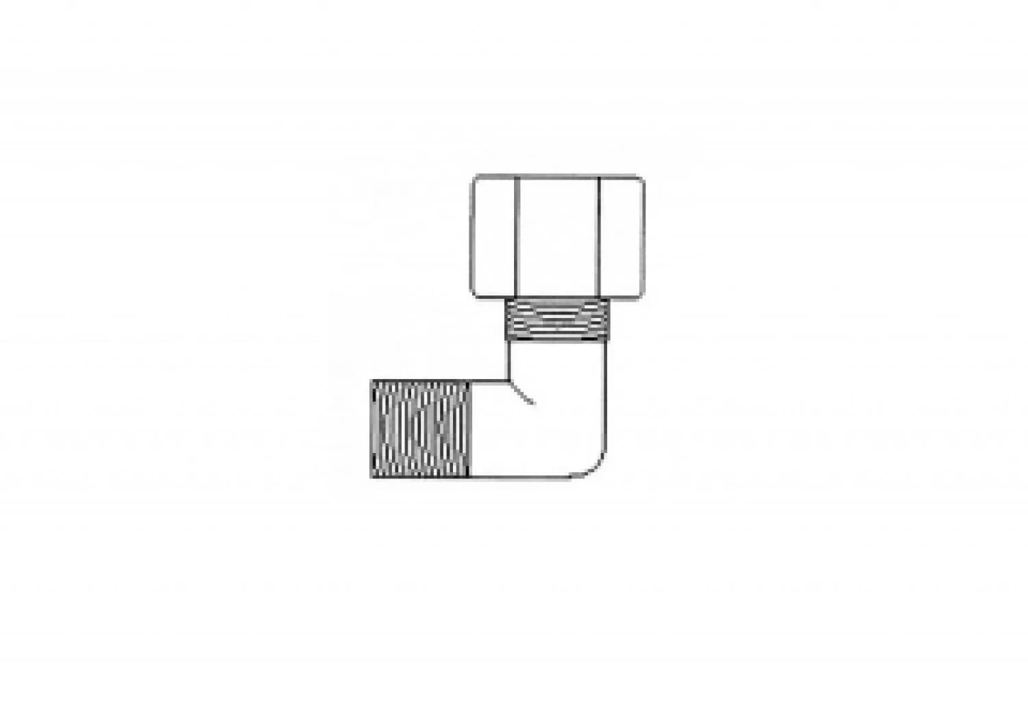 Фитинг JC 40-4-6 Aquapro Уголок 1/4"х3/8" (резьба)