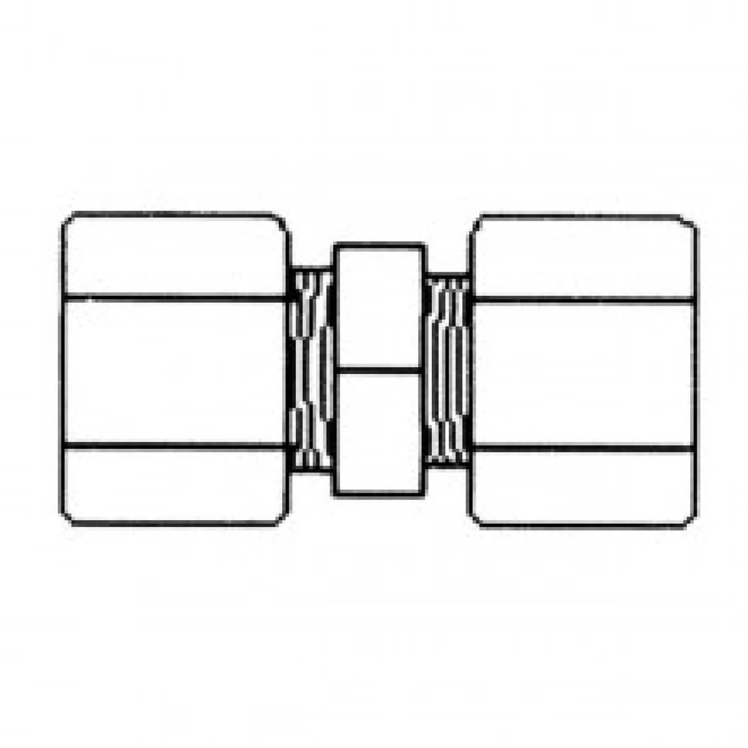 Фитинг JC 15-6-6 Aquapro Соединитель, трубка 3/8" х 3/8" (резьба)