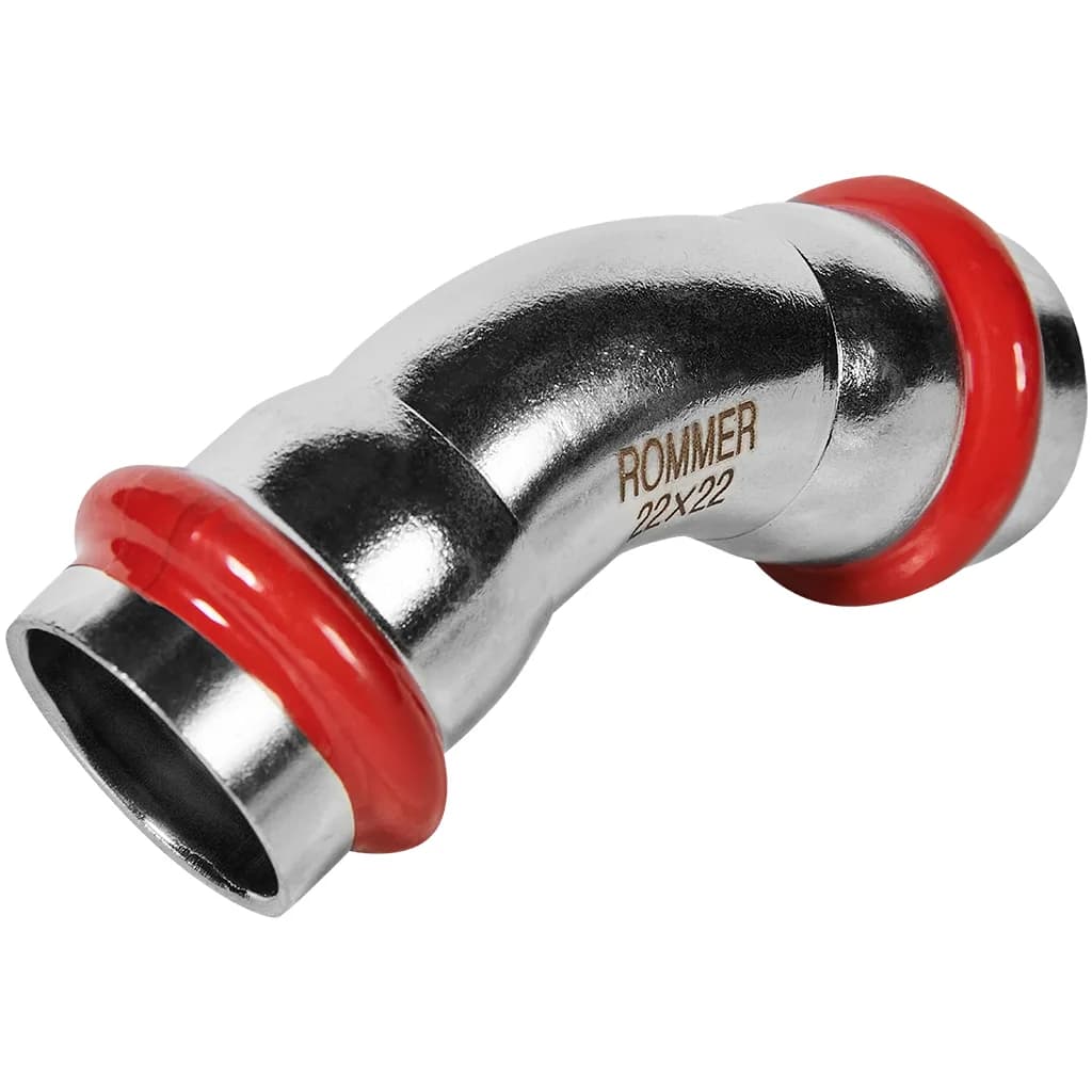 *RSS-0005-000022 ROMMER Угольник 45° ВПр-ВПр, 22, из нержавеющей стали прессовой