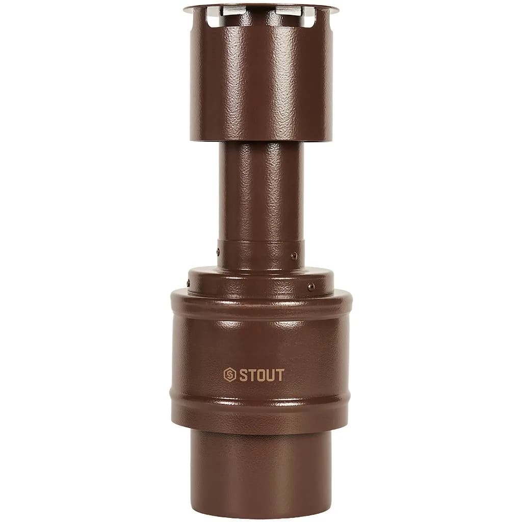 Оголовок вертикальный с ветрозащитой традиц. коакс. D60(п)/100(п) КОРИЧНЕВЫЙ узкий