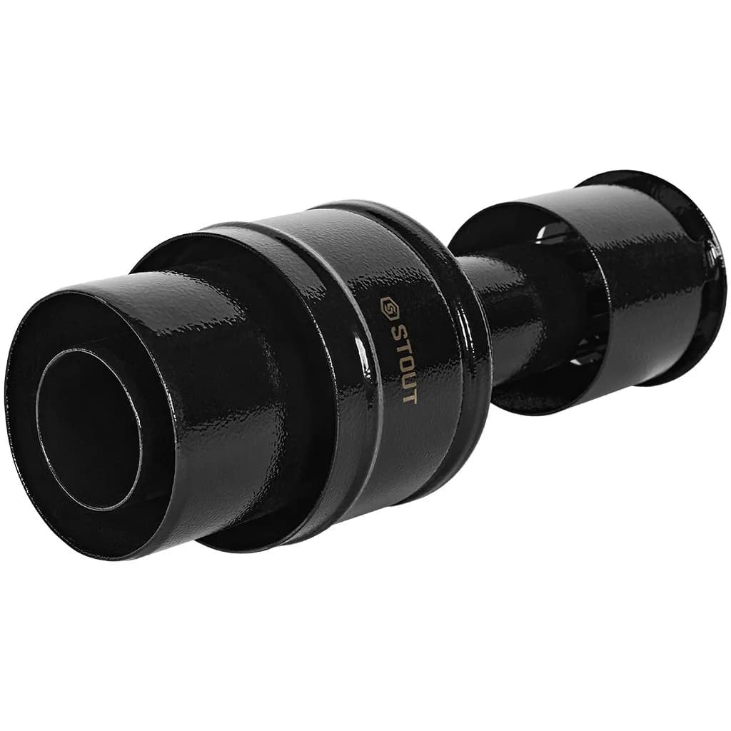 Оголовок вертикальный с ветрозащитой традиц. коакс. D60(п)/100(п) ЧЕРНЫЙ узкий