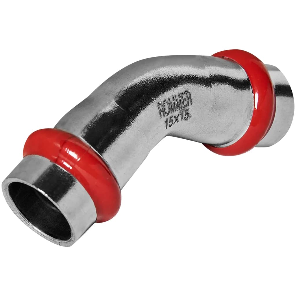 *RSS-0005-000015 ROMMER Угольник 45° ВПр-ВПр, 15, из нержавеющей стали прессовой
