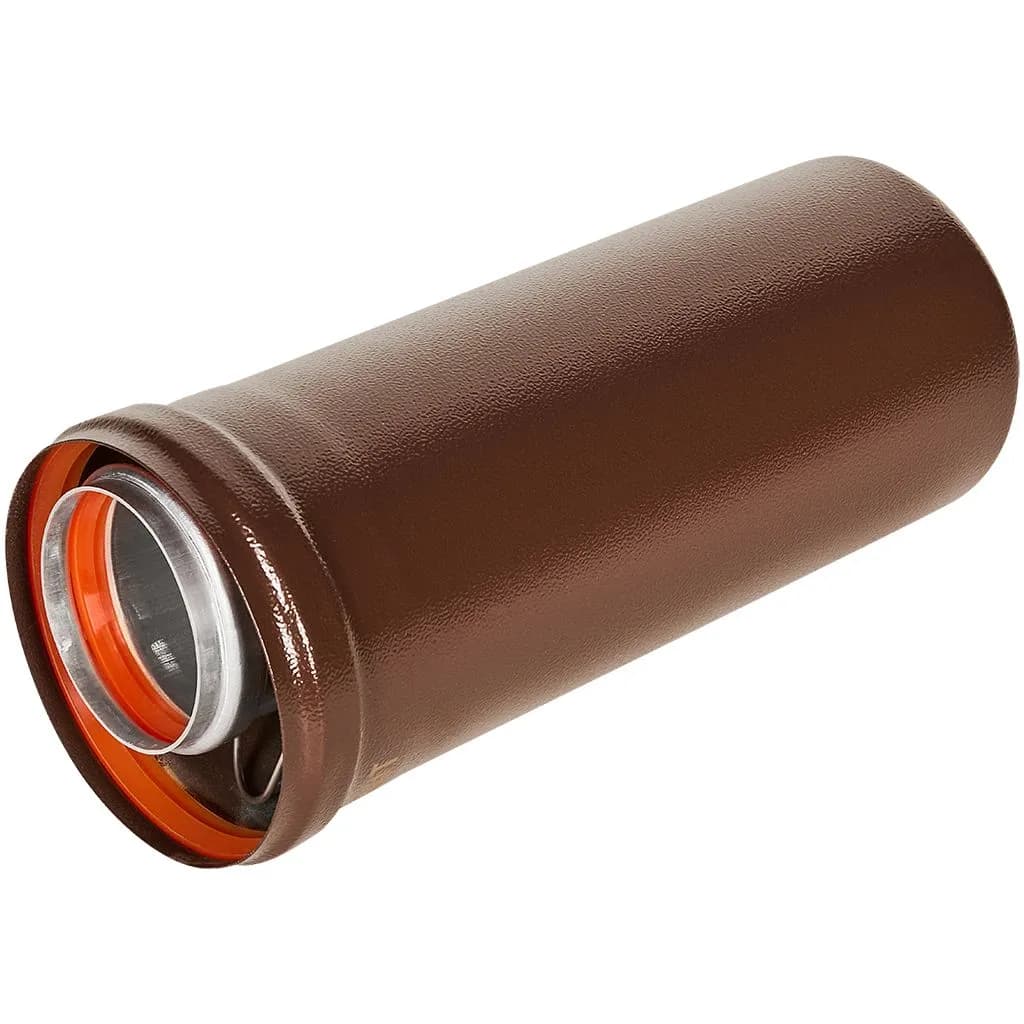 Удлинитель дымохода традиц. коакс. D60(п-м)/100(п-м), L250, КОРИЧНЕВЫЙ