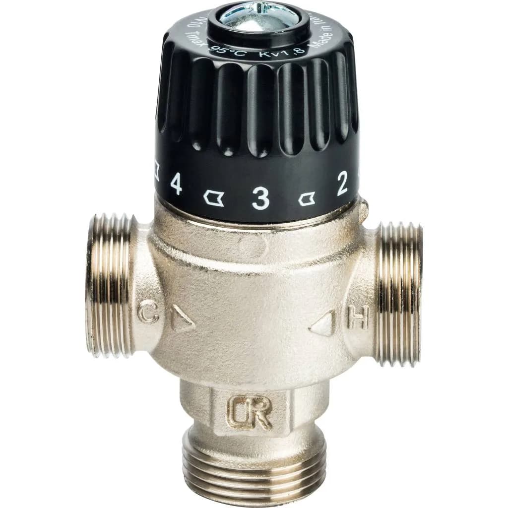 *SVM-0025-186520 STOUT Термостатический смесительный клапан для систем отопления и ГВС 3/4 НР 30-65°С KV 1,8