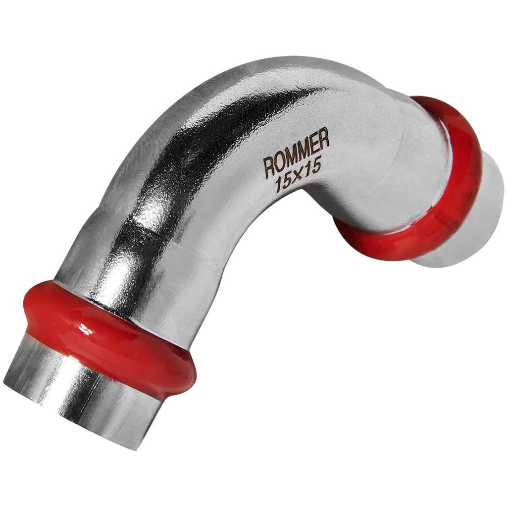 *RSS-0003-000015 ROMMER Угольник 90° ВПр-ВПр, 15, из нержавеющей стали прессовой