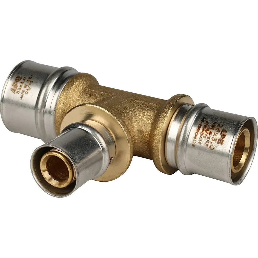 *SFP-0005-322026 STOUT Тройник переходной 32х20х26 для металлопластиковых труб прессовой