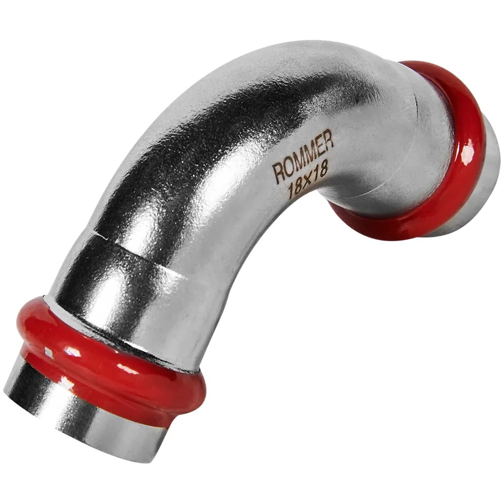 *RSS-0003-000018 ROMMER Угольник 90° ВПр-ВПр, 18, из нержавеющей стали прессовой